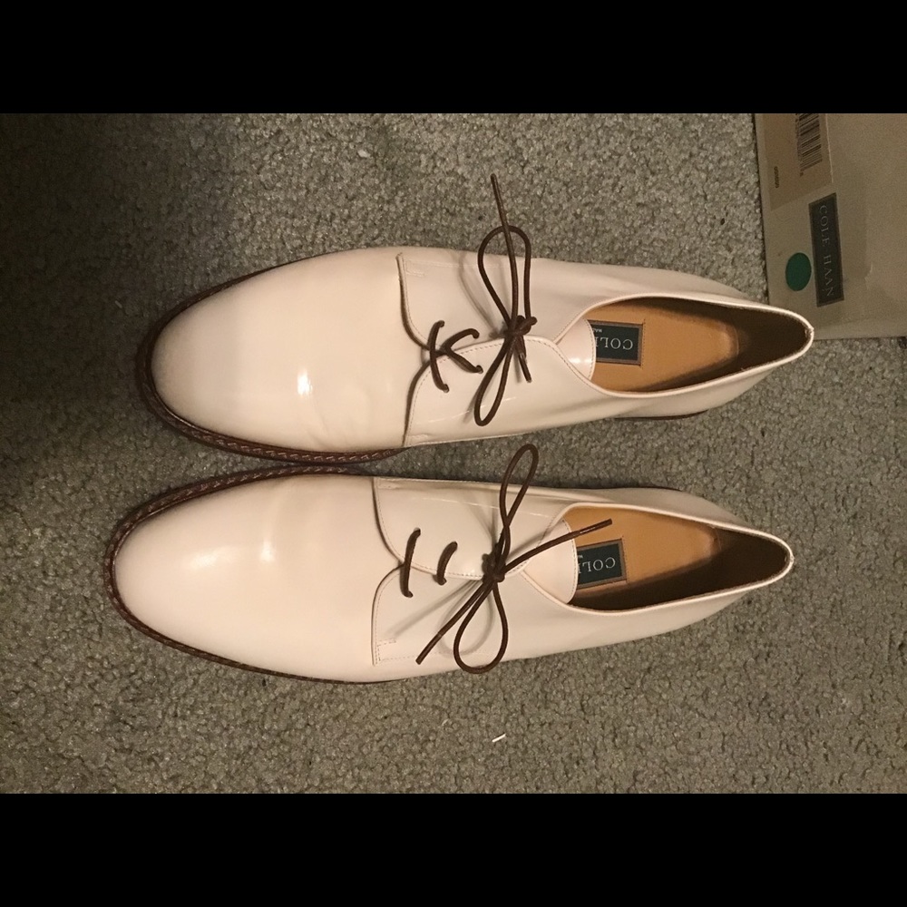 Cole Haan New in Box White Leather Loafers